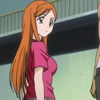 😮 Orihime Inoue Bleach anime, orange hair, girl, Bleach, Orihime Inoue telegram sticker