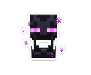 💀 Enderman Minecraft spel, enderman, minecraft, monster, paars, pixel telegram sticker
