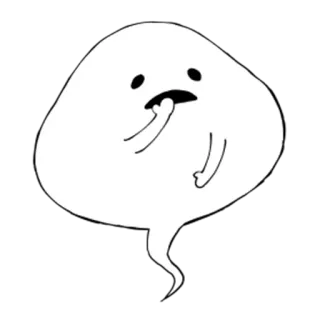 😨 fantasma, spaventoso, cartone animato, triste, personaggio, bianco whatsapp sticker
