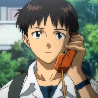 📞 Shinji Ikari Neon Genesis Evangelion アニメ, 碇シンジ, エヴァンゲリオン, キャラクター, 漫画 telegram sticker