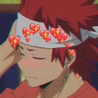 💔 Eijiro Kirishima My Hero Academia Anime, Kirishima, My Hero Academia, Coeurs, Mignon telegram sticker