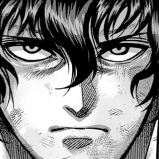 ⚫️ Anime, Manga, Portrait, Visage, Sérieux, Illustration whatsapp sticker