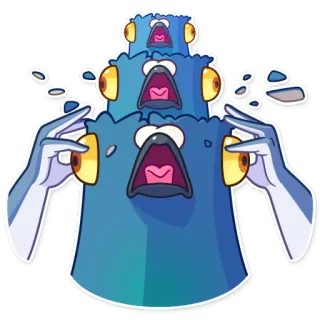 🤯 การ์ตูน, นก, กรีดร้อง, ตกใจ, ประหลาดใจ telegram sticker