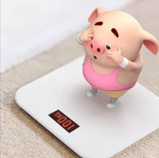 🐽 100KG pig, weight, scale, fitness, cartoon telegram sticker