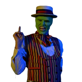 👆 The Mask The Mask, Jim Carrey, divertente, faccia verde, dito medio telegram sticker