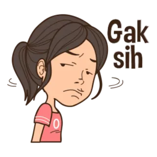 😏 Gak sih dibujos animados, chica, expresión, indonesio, pegatina whatsapp sticker