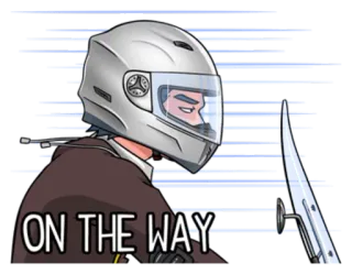 🏍 ON THE WAY moto, casco, giro, via, trasporto whatsapp sticker