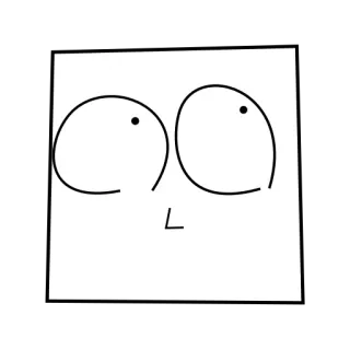 😳 Dessin animé, Visage, Yeux, Minimaliste, Gribouillage telegram sticker