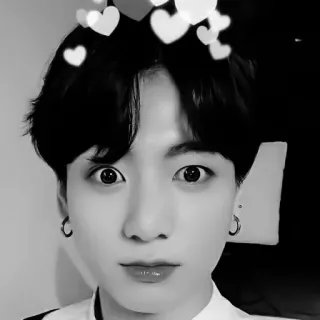 💗 Jungkook kpop, cantante, música, artista, retrato, blanco y negro, hombre telegram sticker
