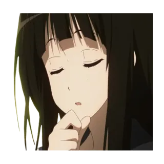🤔 Anime, Fille, Mignon, Réflexion, Dessin animé whatsapp sticker