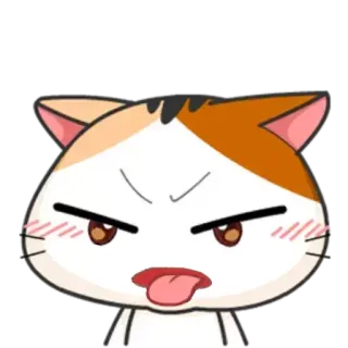 😞 gatto, emoji, sticker, cartone animato, arrabbiato, lingua telegram sticker