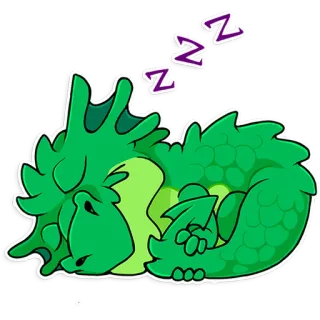 😴 ZZZ dragão, dormindo, desenho animado, fofo, réptil, fantasia, animal telegram sticker