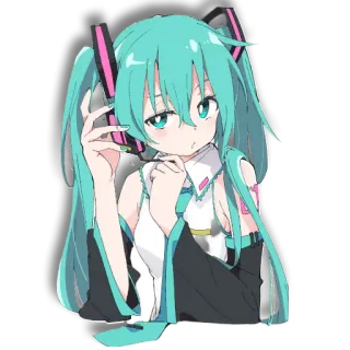 🦻 Hatsune Miku Anime, Vocaloid, Manga, Lindo, Chica, Hatsune Miku telegram sticker