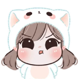 😟 Cartone animato, Ragazza, Carino, Anime, Personaggio, Adesivo whatsapp sticker