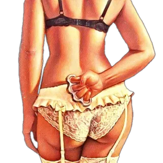 🍑 Dessous, Frau, Vintage, Sexy, Pin-up, Rücken, Unterwäsche telegram sticker