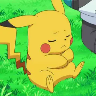 🙄 Pikachu Pokemon pokemon, pikachu, anime, cartone animato, carino, assonnato, giallo telegram sticker