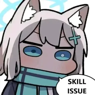 💦 Shiroko Blue Archive SKILL ISSUE whatsapp sticker