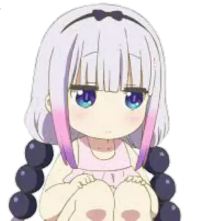 ☹ Kanna Kamui Miss Kobayashi's Dragon Maid Аниме, Канна Камуи, Дракон-горничная, Милый, Персонаж telegram sticker