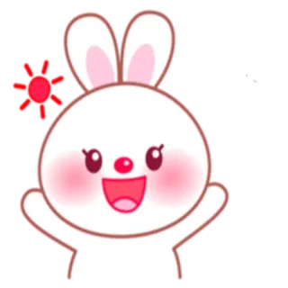 😊 bunny, rabbit, cute, cartoon, happy, animal whatsapp sticker