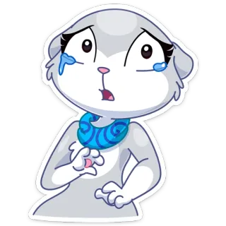 😥 gato, dibujo animado, triste, llorando, emocional, animal, sticker telegram sticker