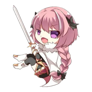 😏 Astolfo Fate/Apocrypha Anime, Chibi, Espada, Pelo rosa, Astolfo, Fate/Apocrypha telegram sticker