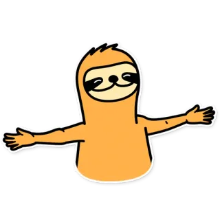😊 ленивец, мультфильм, милый, животное, медленный, дружелюбный whatsapp sticker
