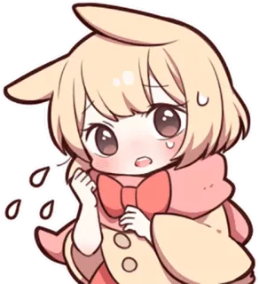 😰 kawaii, cute, anime, manga, cartoon, chibi, sticker whatsapp sticker