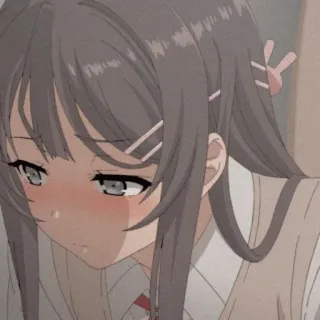 😳 Anime Mädchen, traurig, errötend, Schuluniform, Cartoon, emotional, Teenager telegram sticker