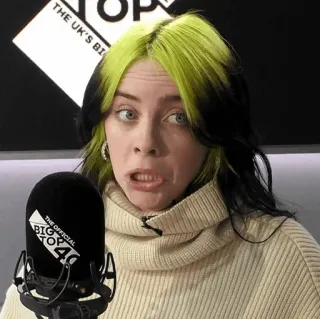 🕸 Billie Eilish 歌手, ポップ, ミュージシャン, 緑髪 telegram sticker