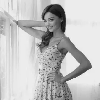 🍷 Miranda Kerr Model, Schwarzweiß, Kleid, Porträt, Frau, Schauspielerin telegram sticker