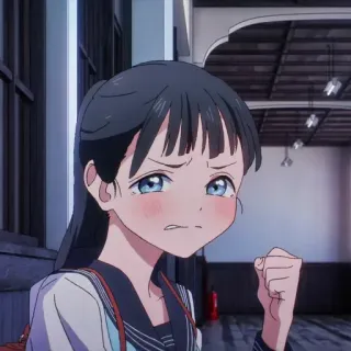 🍥 Anime, Garota, Uniforme escolar, Emocional, Brava, Frustrada telegram sticker