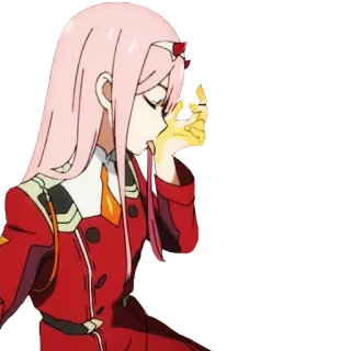 🍯 Zero Two Darling in the Franxx Anime, Zero Two, Darling in the Franxx, Cartoon, Figur, Weiblich telegram sticker