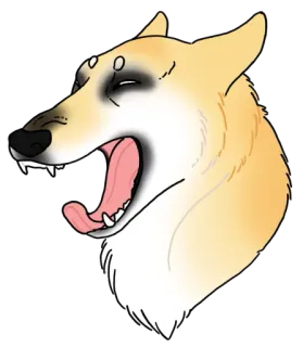 💤 anjing, hewan, menguap, mamalia, kartun, imut, mengantuk telegram sticker