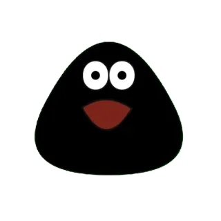 🖤 Pou 漫画, 顔, キャラクター, モバイルゲーム, デジタルペット telegram sticker
