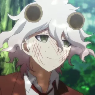 😊 Nagito Komaeda Danganronpa anime, smiling, white hair, Danganronpa, Nagito Komaeda telegram sticker