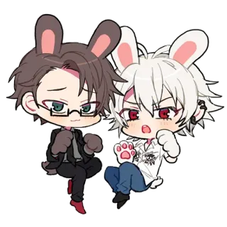 ❤️ anime, chibi, rabbit, ears, kawaii telegram sticker