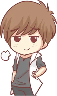 😌 Anime, Chibi, Dibujos animados, Lindo, Kawaii, Chico telegram sticker