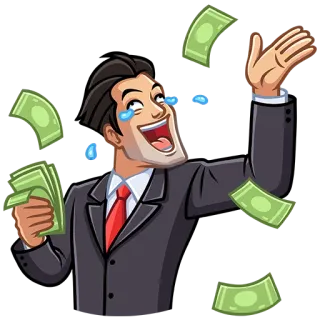 🤘 деньги, бизнес, успех, богатство, мужчина, наличные, богатый whatsapp sticker