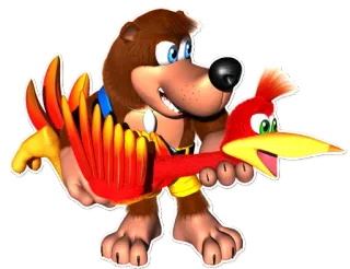 😬 Banjo-Kazooie Videospiel, Bär, Vogel, Figur, Cartoon telegram sticker