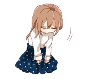🙏 sad, anime girl, cute, manga, anime, tear telegram sticker