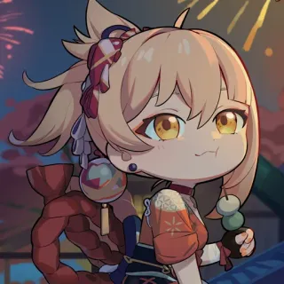 😋 Yoimiya Genshin Impact Anime, Videojuego, Mono, Yoimiya, Genshin Impact, Personaje telegram sticker