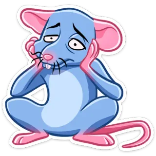 😫 rata, ratón, triste, dibujos animados, pegatina, animal, roedor telegram sticker