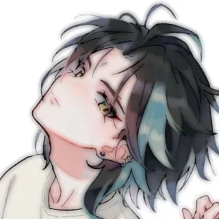 🌟 Anime, Mangá, Retrato, Brinco telegram sticker
