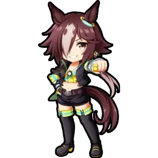 😍 Chibi, Anime, Fille cheval, Mignon, Oreilles animales, Hybride telegram sticker