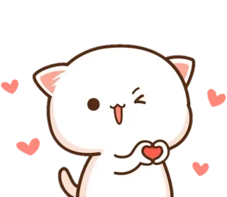 ✨ mèo, dễ thương, trái tim, tình yêu, kawaii telegram sticker