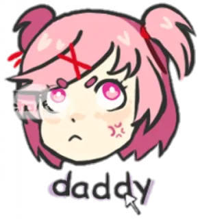 💕 daddy anime, różowe włosy, tsundere, zła telegram sticker
