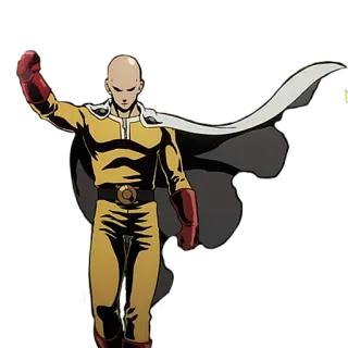 😠 Saitama One-Punch Man Anime, Héroe, One-Punch Man, Saitama, Capa, Poderoso, Calvo whatsapp sticker