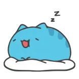 😴 gatto, animale, carino, cartone animato, kawaii, assonnato, nuvola, rilassato telegram sticker