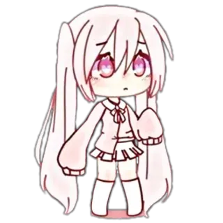 🌨 Gadis anime, Kawaii, Lucu, Merah muda, Manga, Chibi telegram sticker
