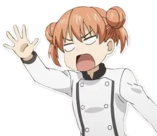 🤨 Anime, Chef, Expression exagérée, Dessin animé, Fille whatsapp sticker